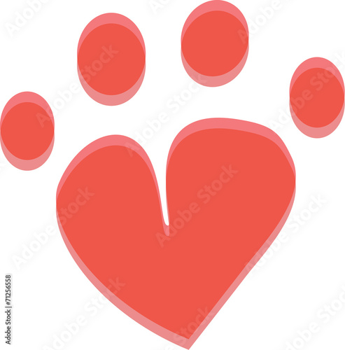 pet paw heart icon