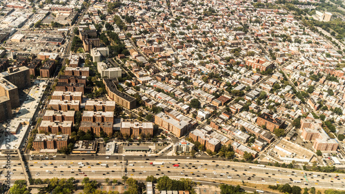 Bilde på lerret Aerial view of Queens Borough, New York