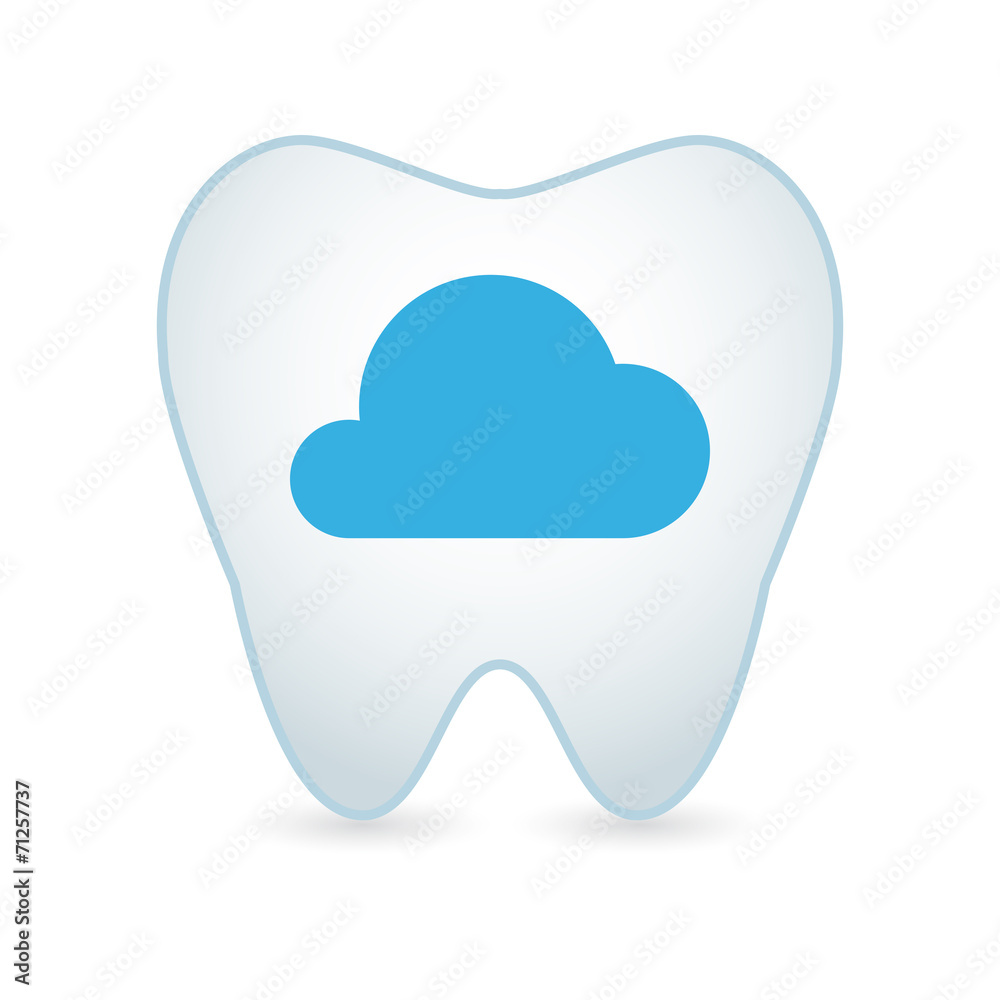Tooth icon with a cloud Tooth icon with a cloud