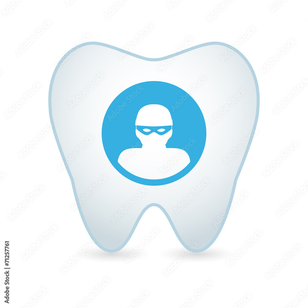 Tooth icon with a thief Tooth icon with a thief