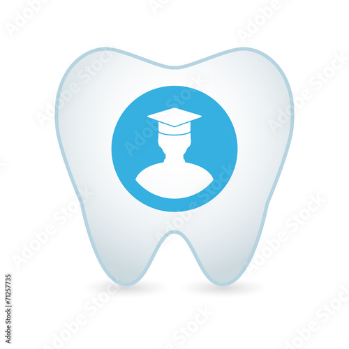 Tooth icon with a student