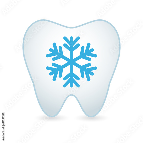 Tooth icon with a snow flake