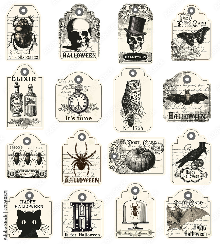 Fototapeta premium 16 tags for halloween