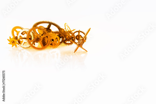 golden clock gear background