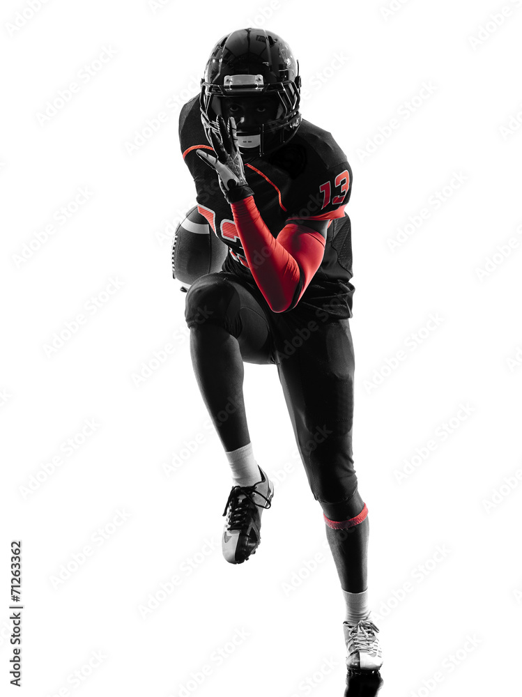 american football player runner running  silhouette