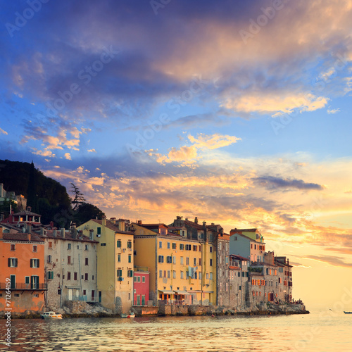 Old town of Rovinj, Croatia, vintage look photo