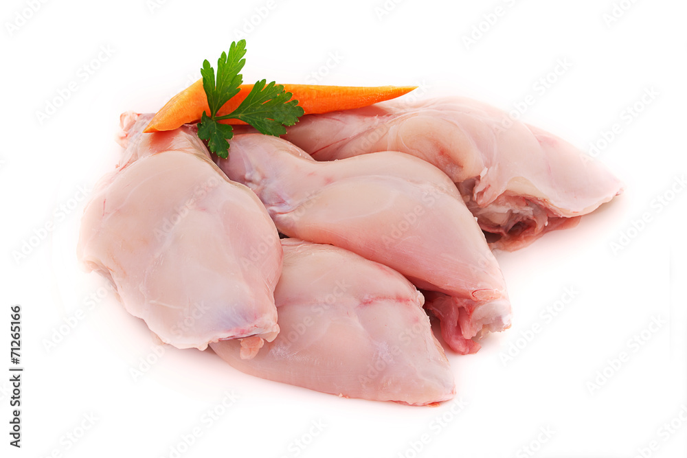 cuisses de lapin fermier crues sur fond blanc cuisses de lapin fermier crues sur fond blanc