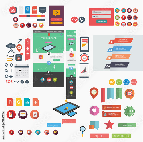 Responsive web template + huge collection of web graphics