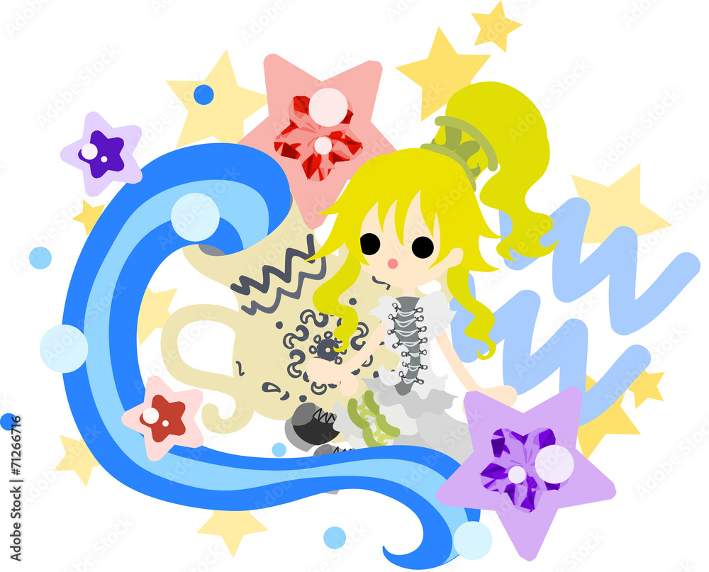 星占いの水瓶座をイメージしたイラスト Stock Vector Adobe Stock