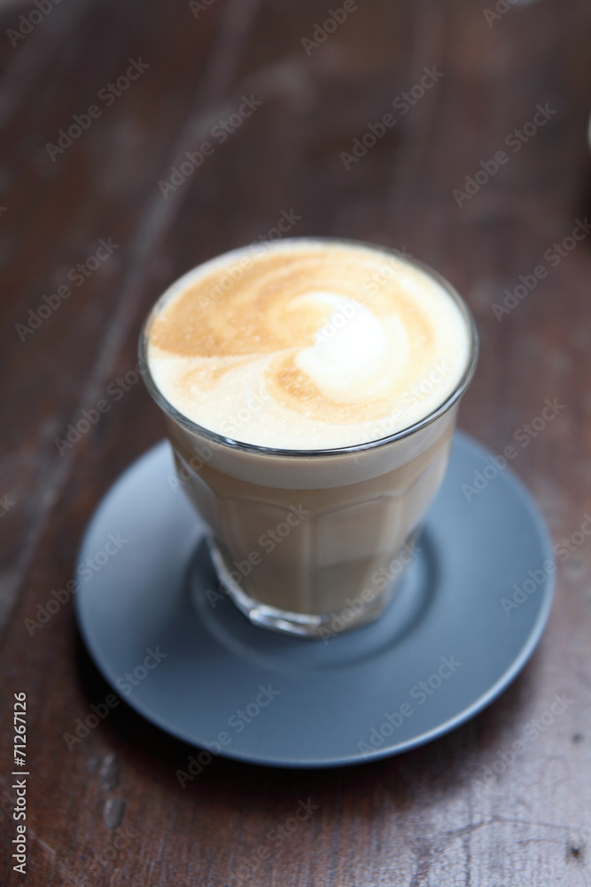 coffee on wood background