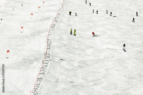 Snowboard and ski park at Kitzsteinhorn ski resort, Austria
