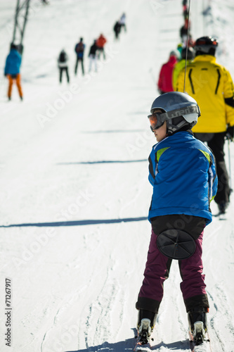 People and rope tow systems in one of most popular ski region in