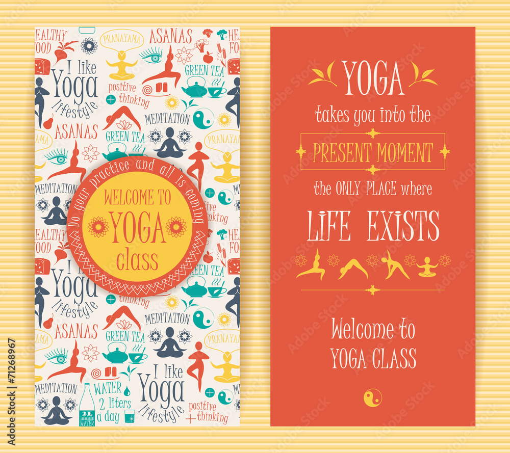 Flyers for yoga class.