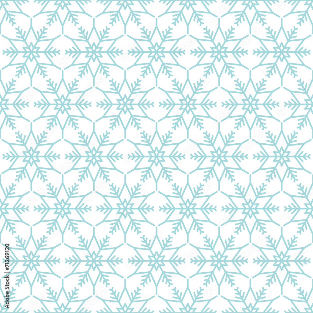 Retro Seamless Pattern Snowflakes Stars Turquoise