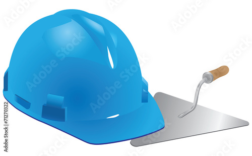Helmet and trowel mason