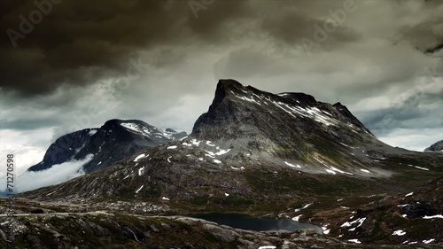 1080p, Epic and dramatic time lapse of Trollstigen area in Norwa photo