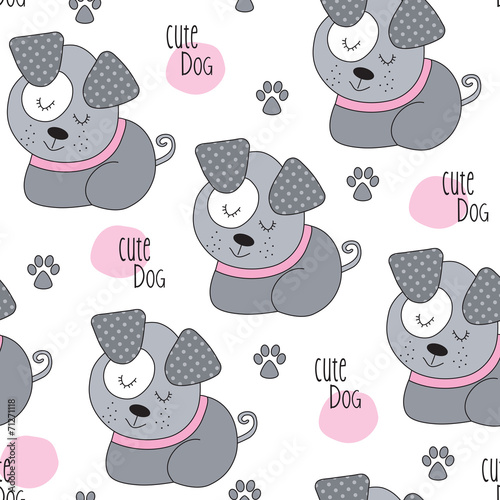 cute dog pattern vector illustration