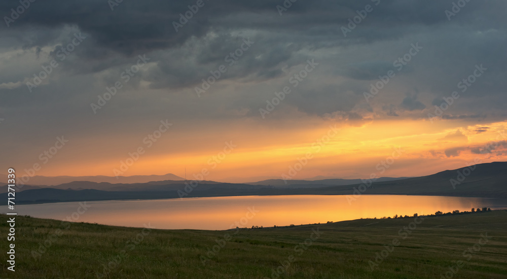 Lake at sunset