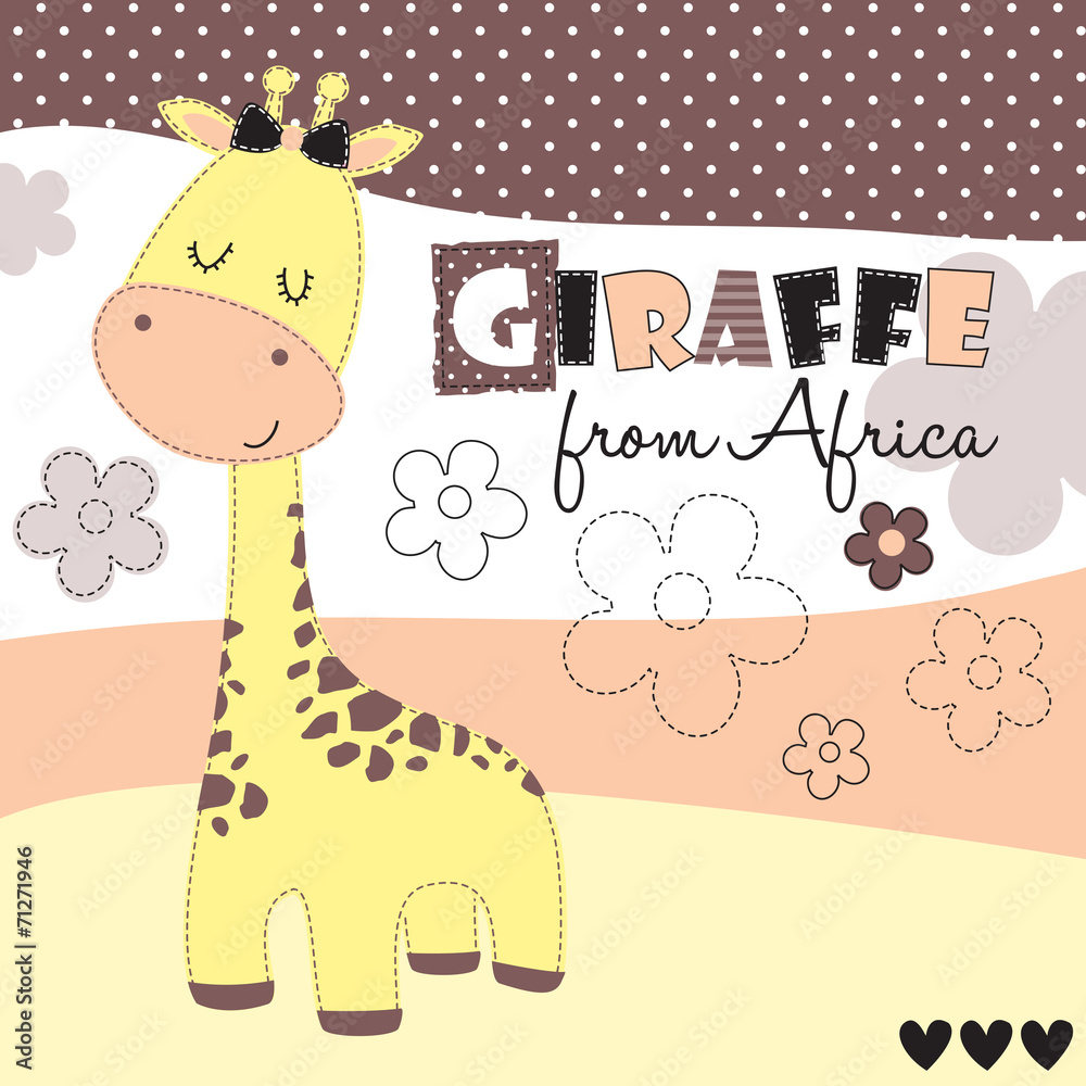 Fototapeta premium Giraffe from Africa vector illustration