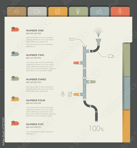 Sample print or web page. Infographics template.