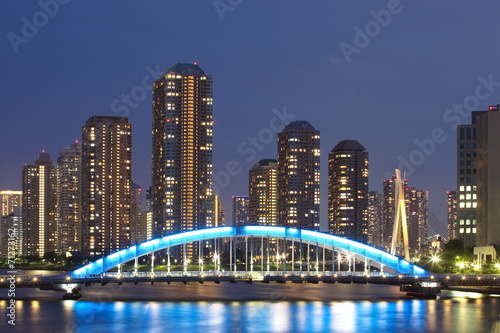 Photography Tokyo, Japan residential high rises at Tsukushima Island.