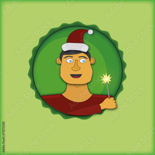 Young man celebrating Christmas