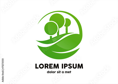 Logo nature green eco world health tree leaf