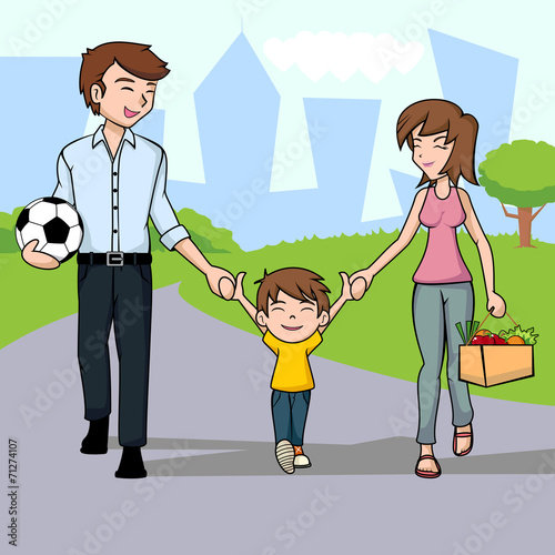Happy family, vector illustration