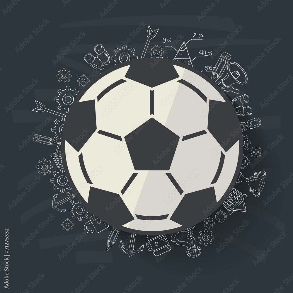 Obraz premium Football concept design on blackboard background,clean vector