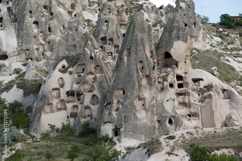 view of Uchisar castle in Cappadocia , Turkey photo