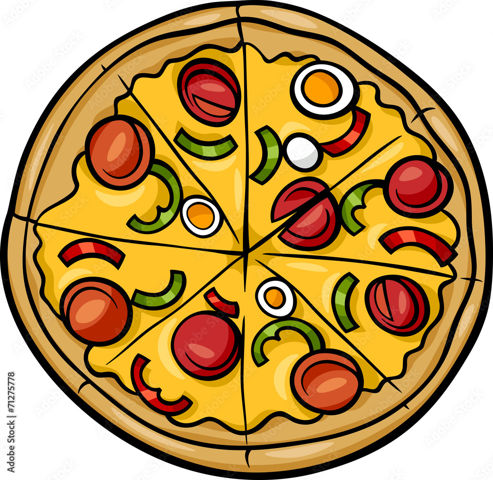 italian pizza cartoon illustration Stock Vector | Adobe Stock