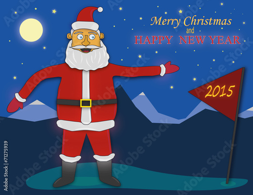 Merry Christmas and Happy New Year postcard