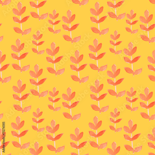 Watercolor tribal seamless pattern with trees.Seamless Floral Pa