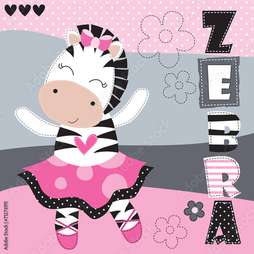 zebra girl vector illustration