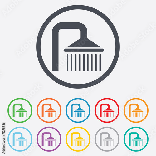 Shower sign icon. Douche with water drops symbol