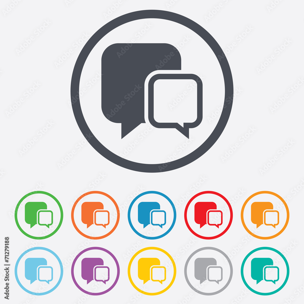 Chat sign icon. Speech bubbles symbol. Chat sign icon. Speech bubbles symbol.