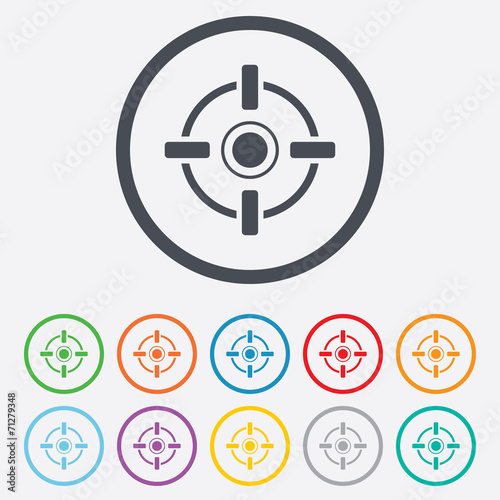 Crosshair sign icon. Target aim symbol.