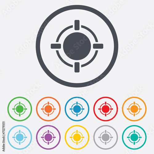 Crosshair sign icon. Target aim symbol.