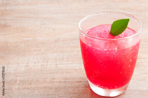 Watermelon cocktail on table, close-up