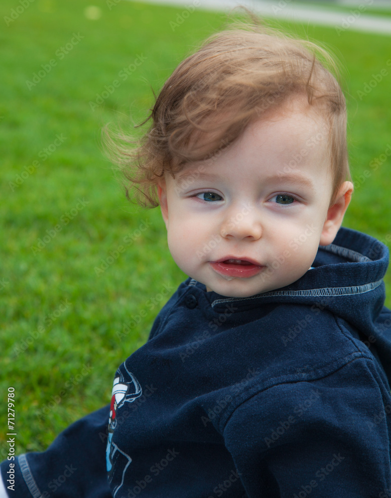 Baby boy in the park