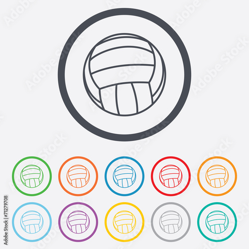 Volleyball sign icon. Beach sport symbol.