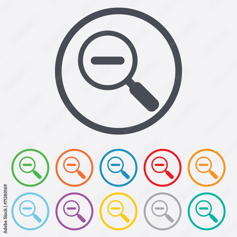 Magnifier glass sign icon. Zoom tool. Navigation Magnifier glass sign icon. Zoom tool. Navigation