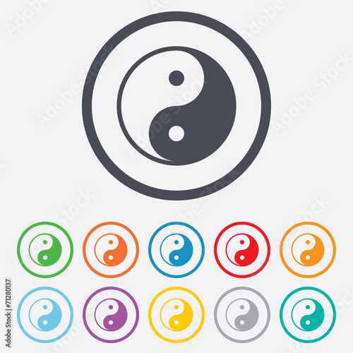 Ying yang sign icon. Harmony and balance symbol.