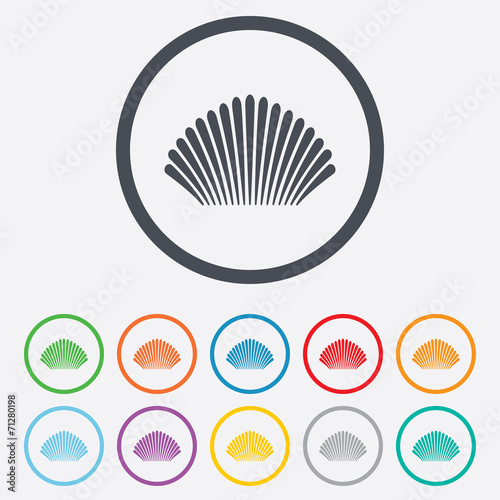 Sea shell sign icon. Conch symbol. Travel icon.