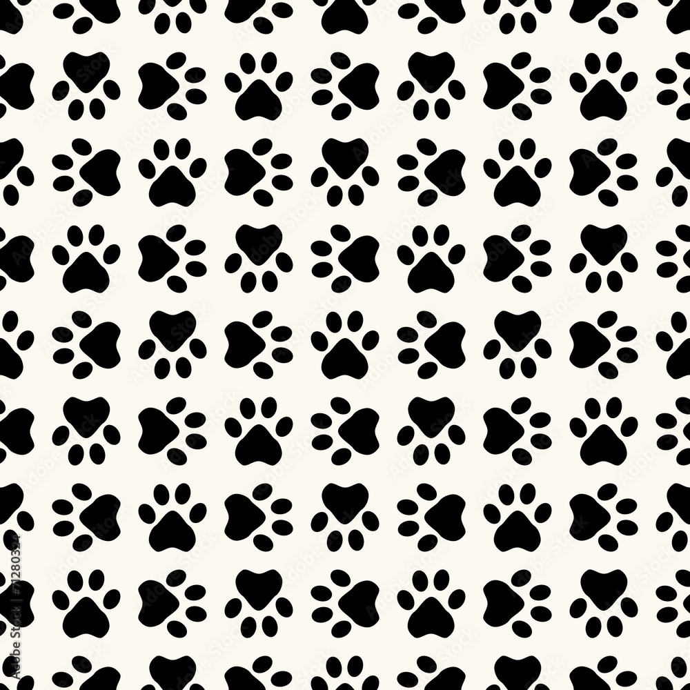 Seamless animal pattern of paw footprint Seamless animal pattern of paw footprint