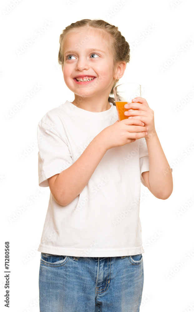 little girl with a glass of juice little girl with a glass of juice