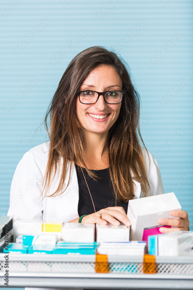 Beautiful Pharmacist Portrait in a Drugstore Beautiful Pharmacist Portrait in a Drugstore