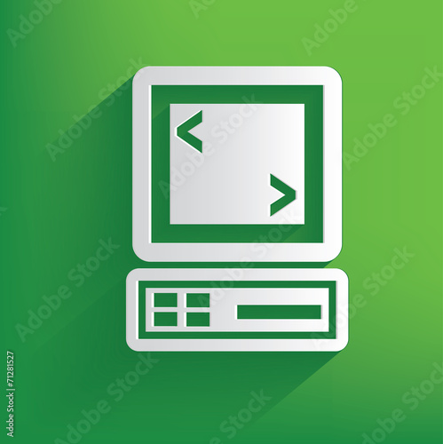 Free Download Computer symbol on green background,clean vector - GFXLoad