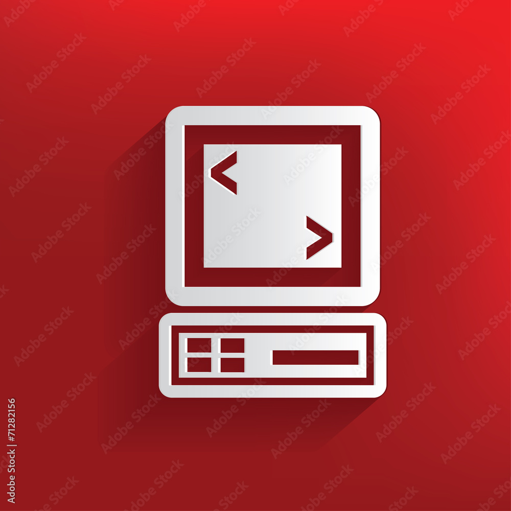 Computer design on red background,clean vector Computer design on red background,clean vector