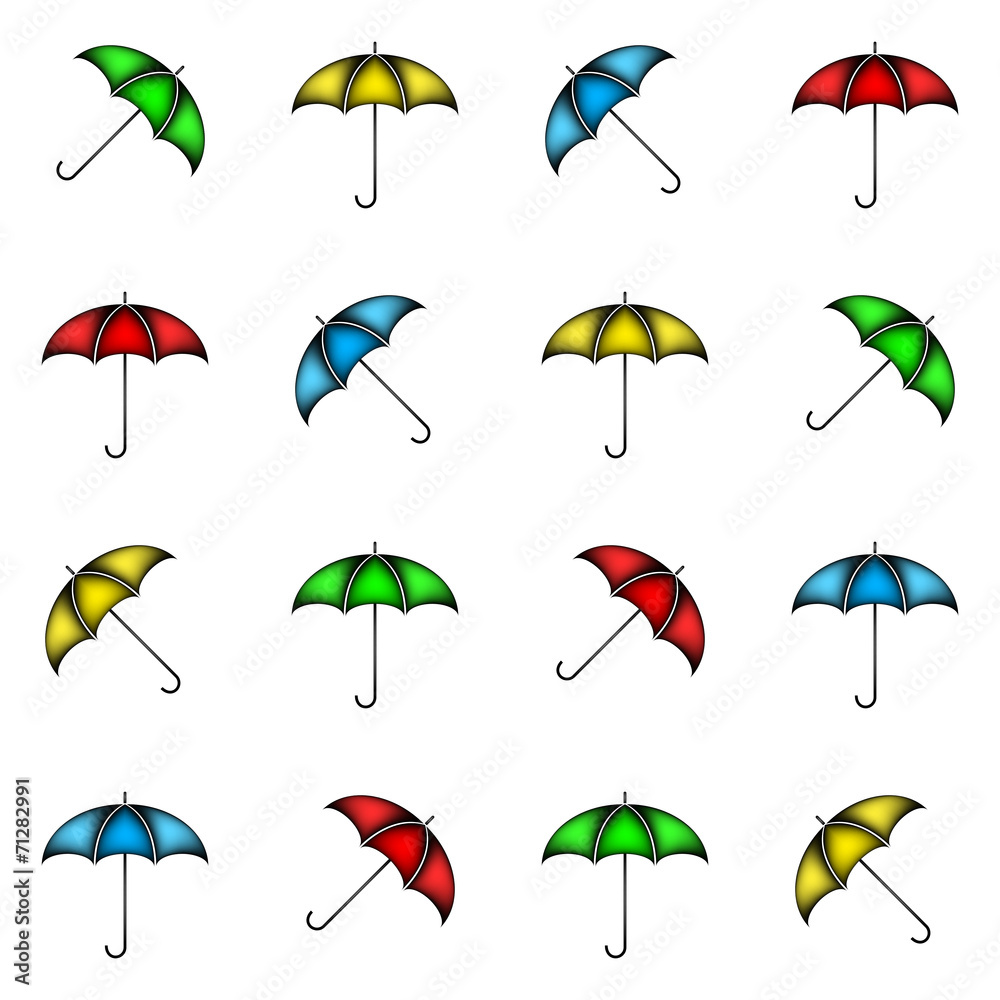 Obraz premium Seamless pattern of colorful umbrellas, background